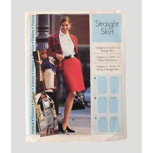 1992 Vintage Sewing Step by Step Pattern Straight Skirt Misses 4-22 Cut